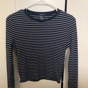 navy blue striped shirt